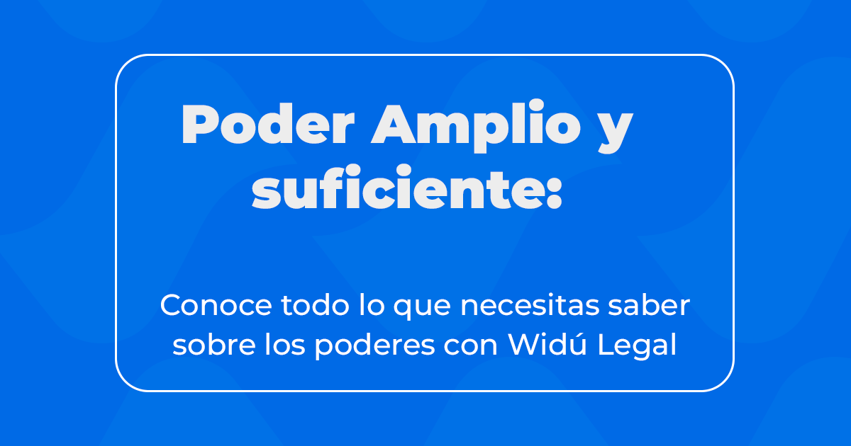 Poder amplio y suficiente | Widú Legal